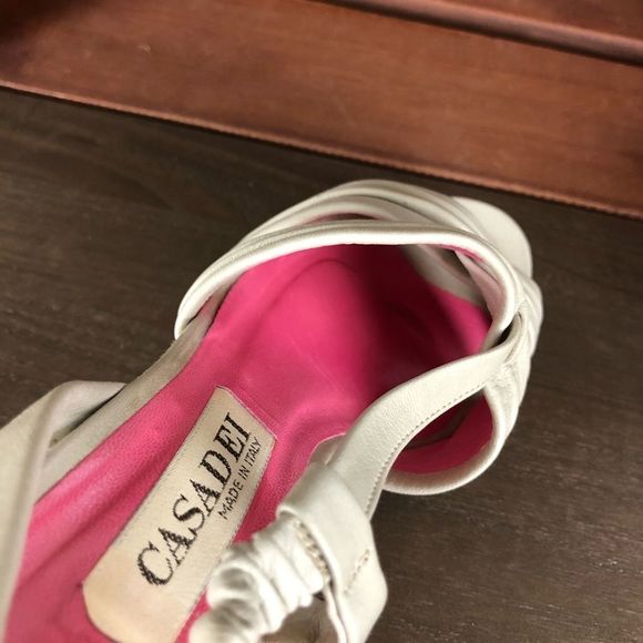 Vintage Casadei Taupe Heeled Sandals 7.5AA Narrow - Picture 7 of 9